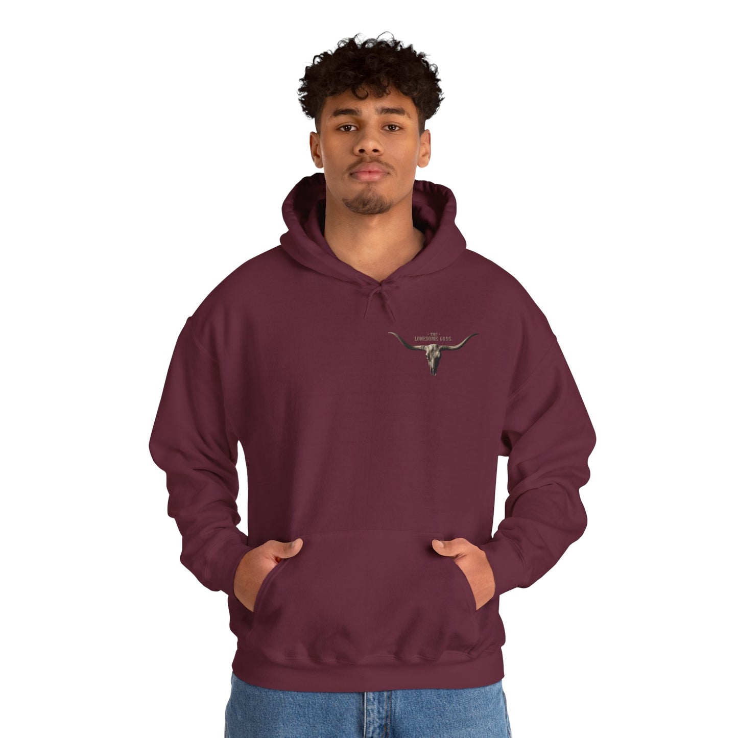 Sweat à capuche graphique Lonesome Gods - Sweat-shirt unisexe en tissu épais avec motifs des deux côtés