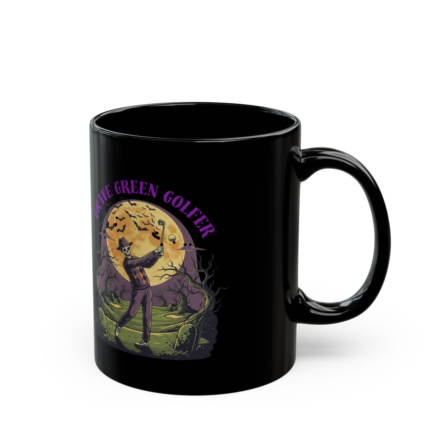 Halloween Golfer schwarze Tasse