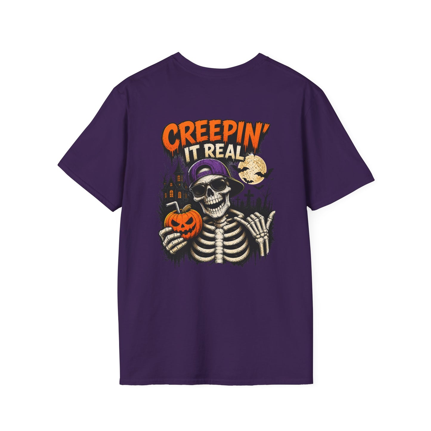 Creepin’ It Real Halloween T-Shirt – Skeleton Graphic Tee
