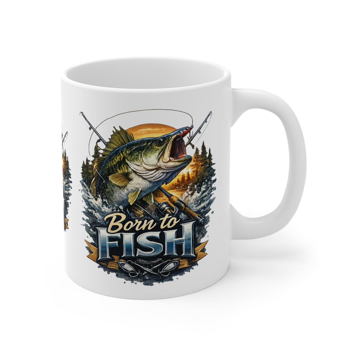 Born to Fish Mug – Angler Fishing Graphic Mug