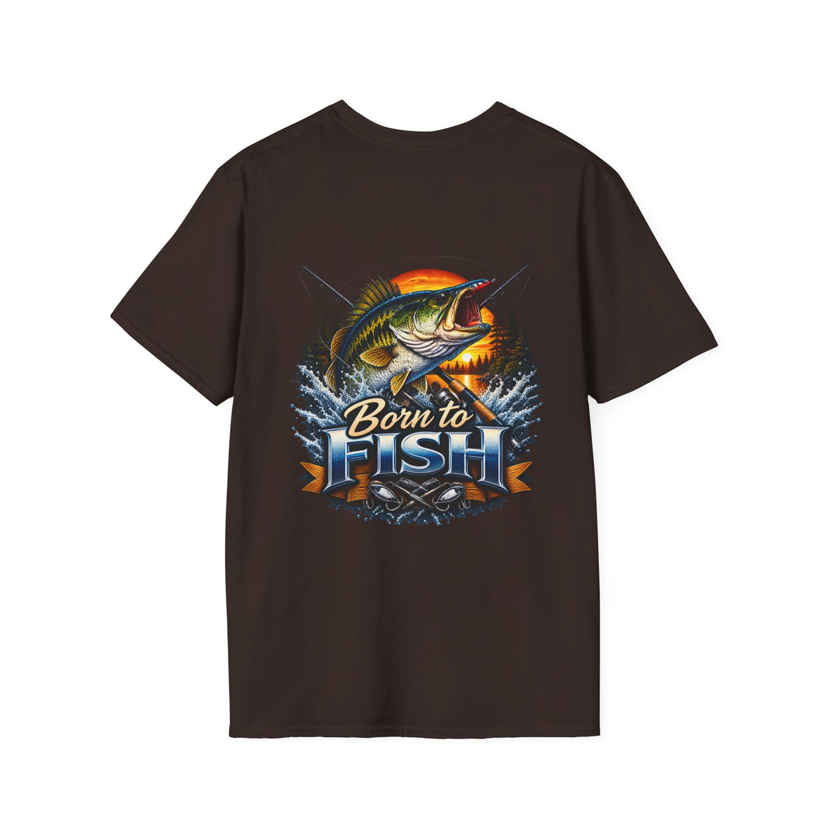Born to Fish Back Print T-Shirt – Angler Fishing Graphic Tee