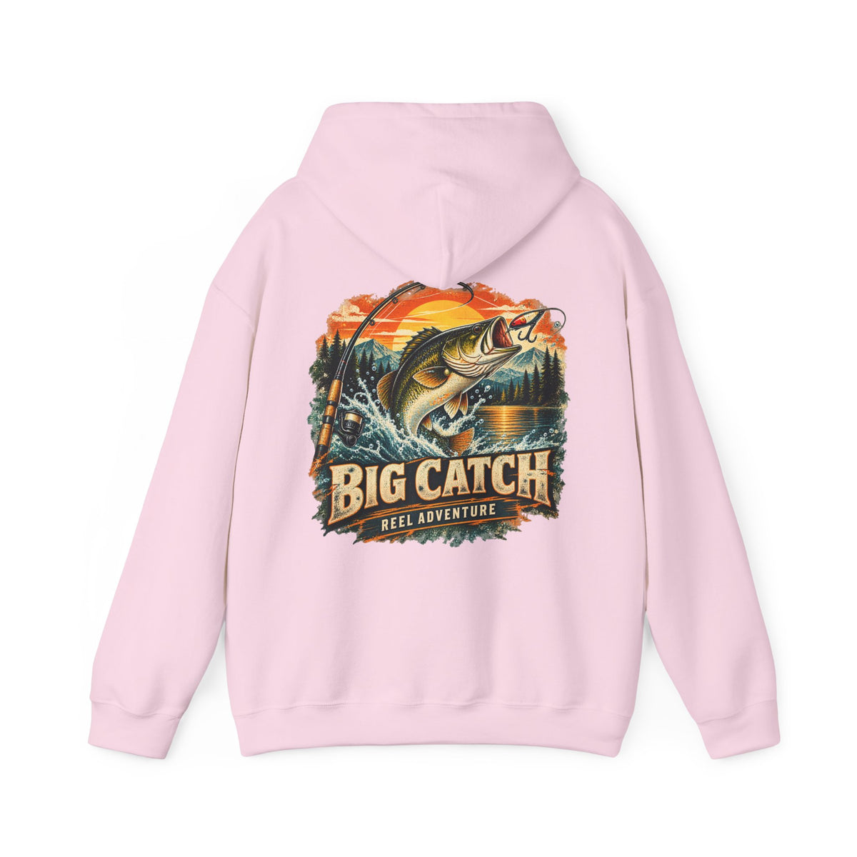 Big Catch Reel Adventure Back Print Hoodie – Vintage Fishing Hoodie