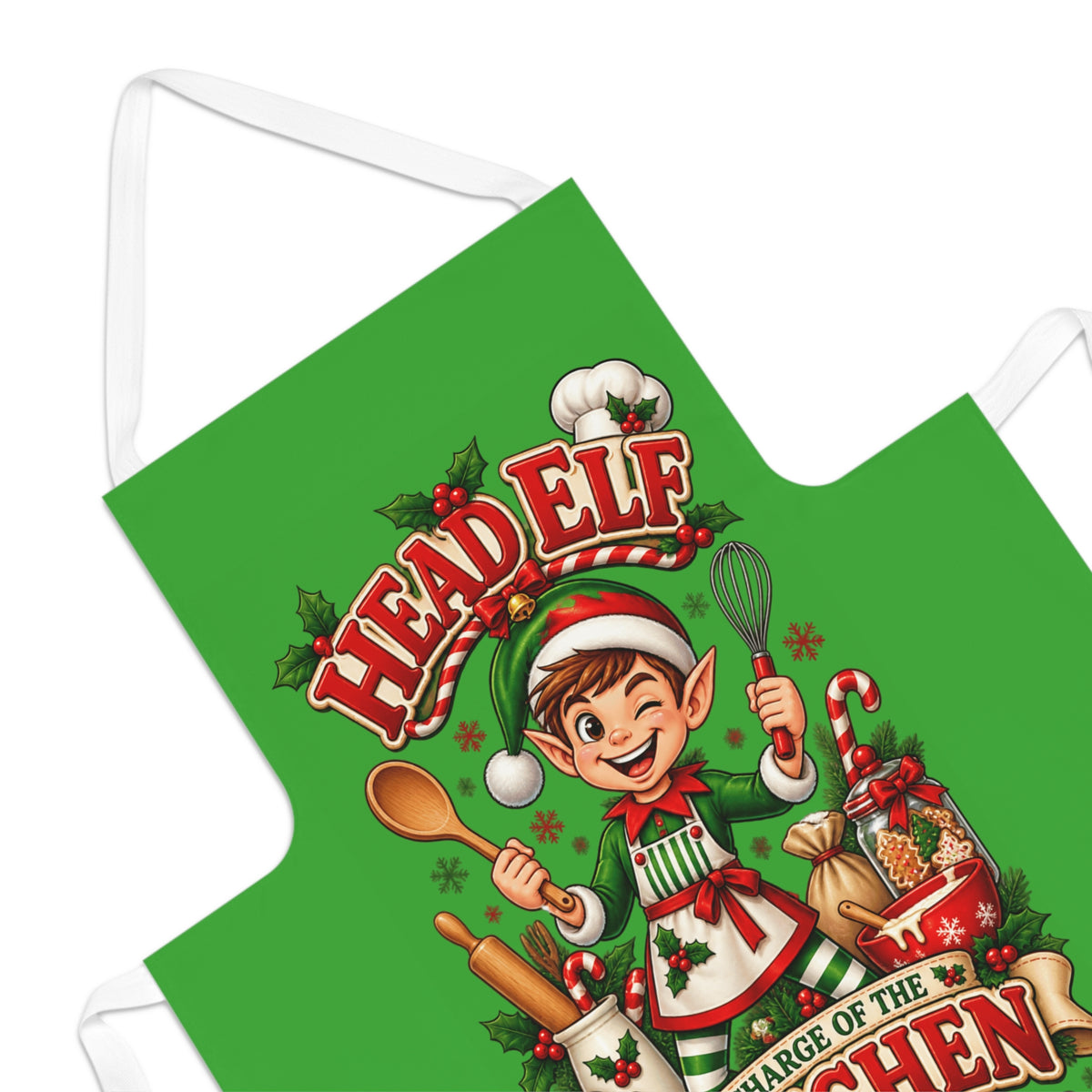 Head Elf in Charge of the Kitchen Christmas Apron