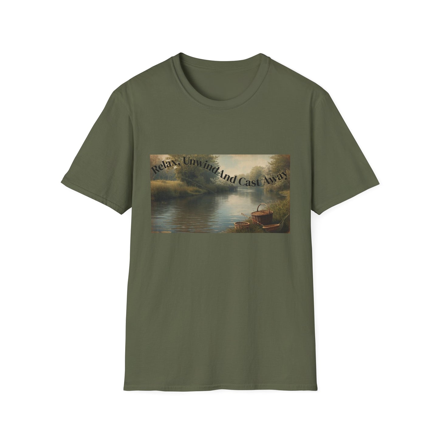 Relax, Unwind, and Cast Away Unisex T-Shirt - Perfect for Nature and Angling Enthusiasts, Gifts for Friends, Casual Wear, Outdoor Adventures