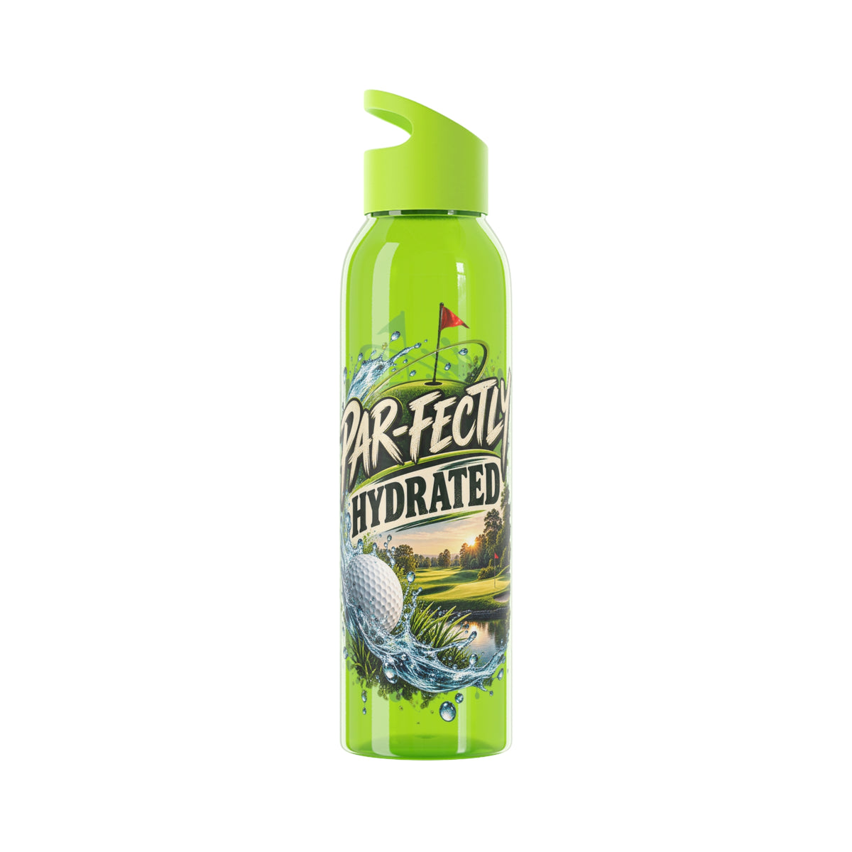 Bouteille d'eau de golf parfaitement hydratée Motif scène de golf dans une gamme de couleurs