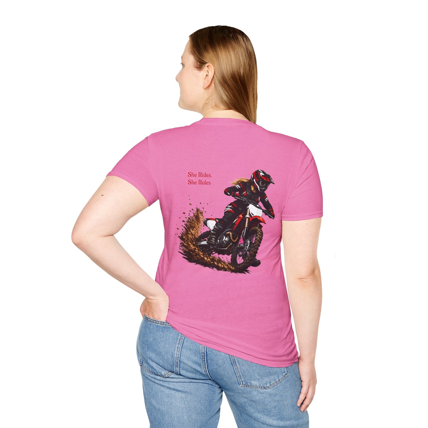 She Rides, She Rules Dirt Bike T-Shirt