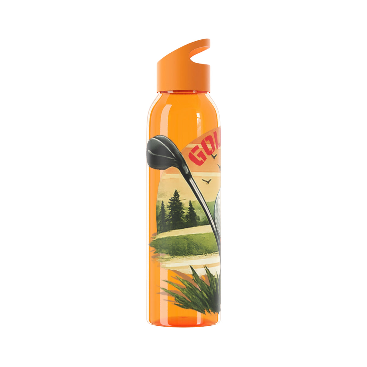 Gourde Golf Pro — Design rétro « Sunset » avec balle et tee de golf