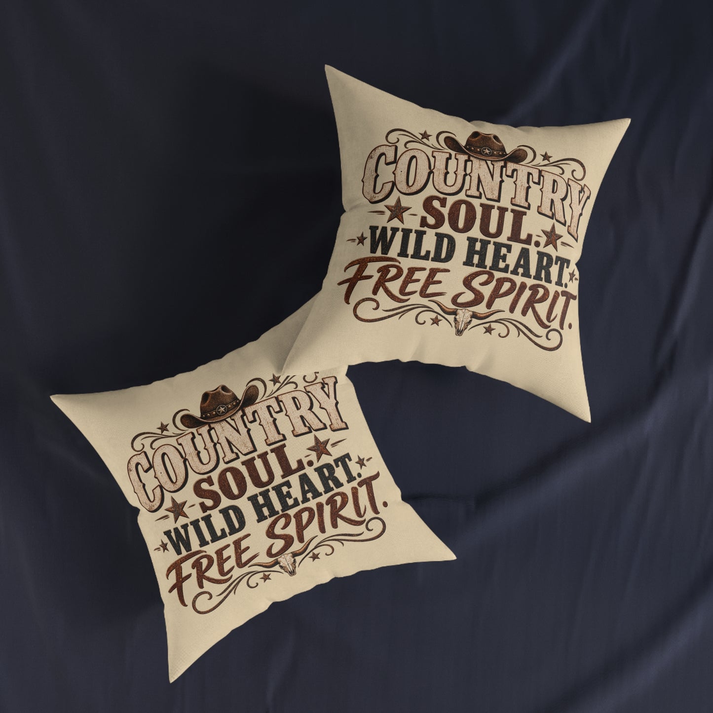 Country Soul Wild Heart Free Spirit Cushion – Western Country Pillow