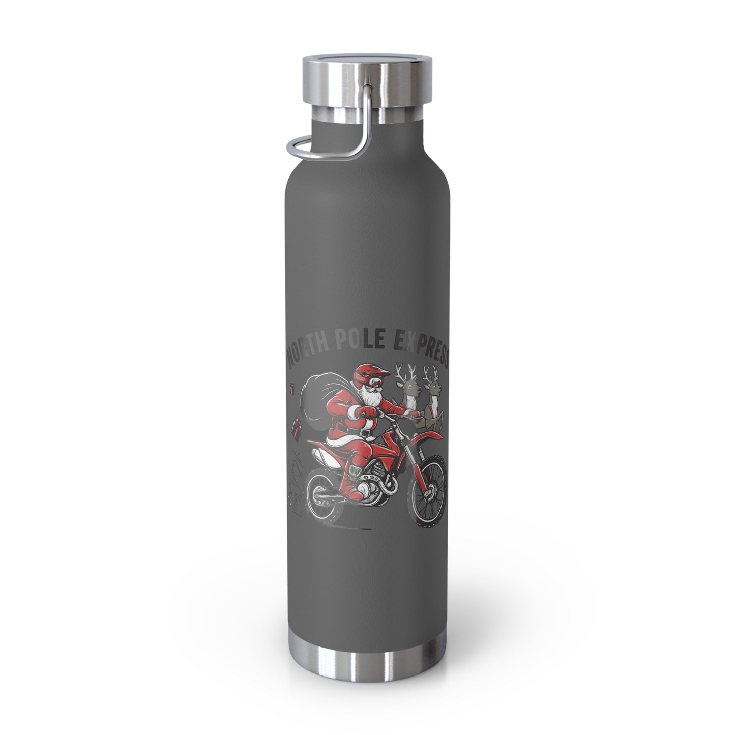 North Pole Express Motocross Christmas Insulated Flask