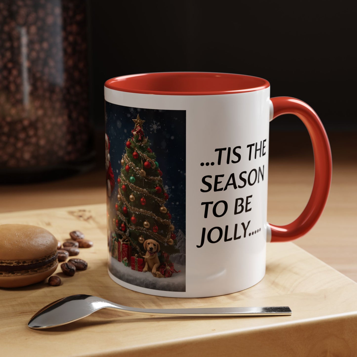 Santa Christmas Mug - Tis the Season to be Jolly - Holiday Gift, Festive Drinkware, Winter Wonderland, Hot Cocoa Cup, Seasonal Decor