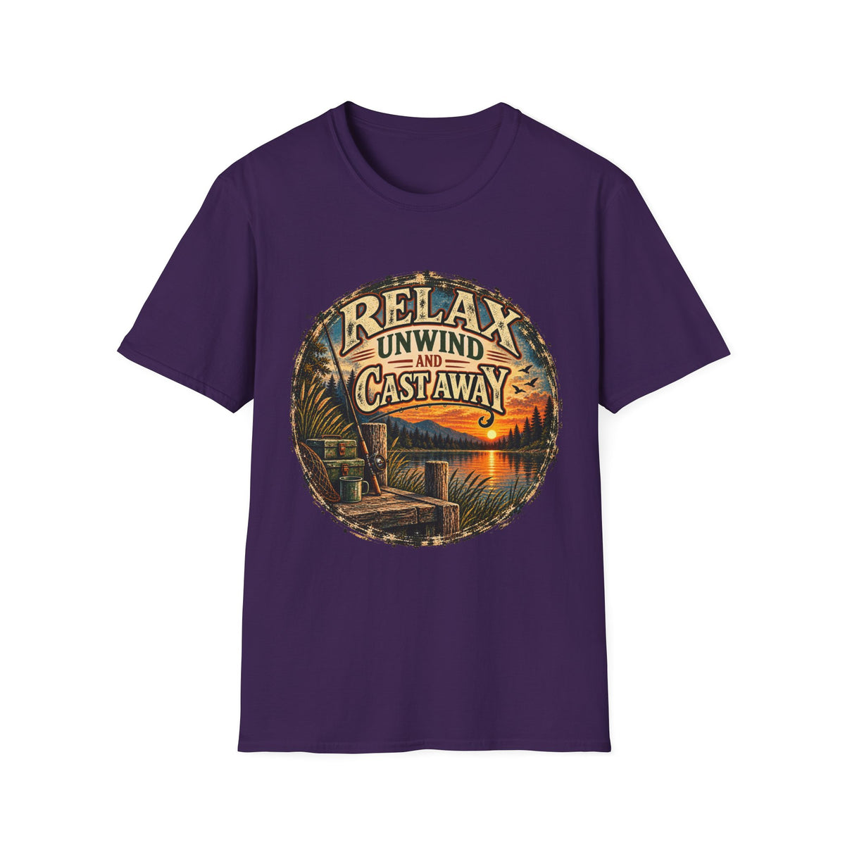 Relax, Unwind & Cast Away Fishing T-Shirt – Vintage Angler Tee