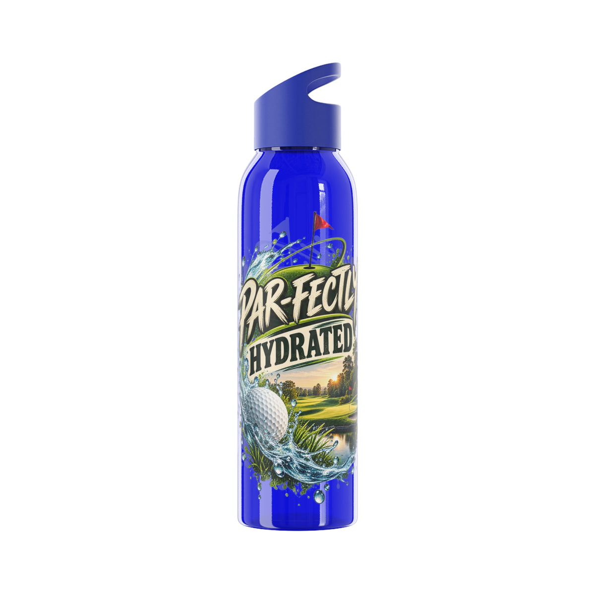 Bouteille d'eau de golf parfaitement hydratée Motif scène de golf dans une gamme de couleurs