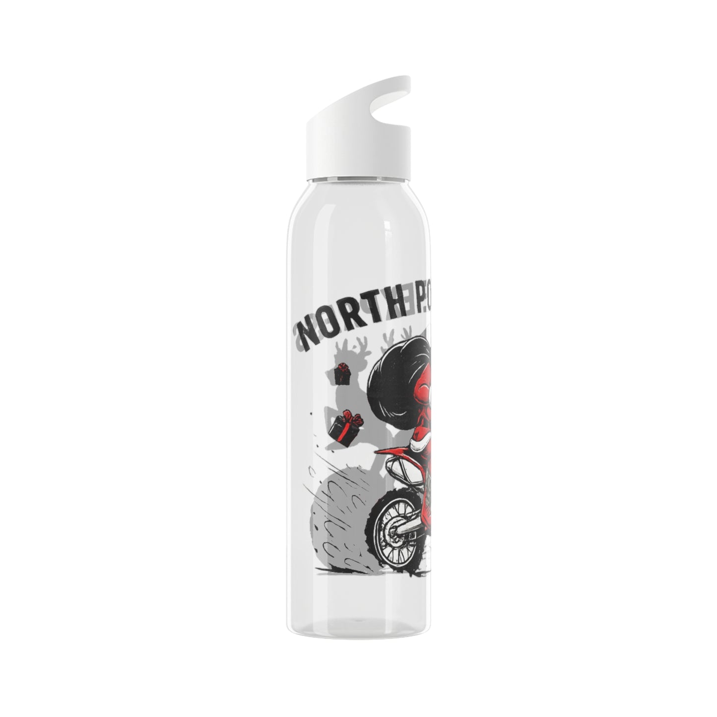 North Pole Express Motocross Christmas Water Bottle