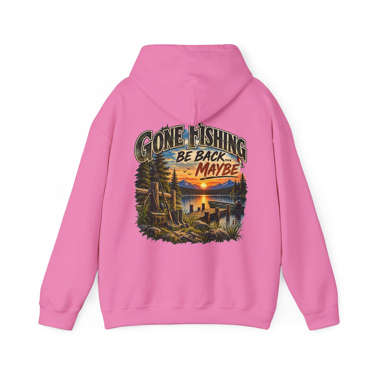 Gone Fishing, Be Back… Maybe Back Print Hoodie – Vintage Fishing Hoodie