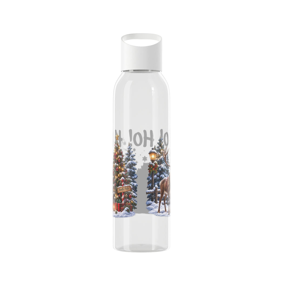 Ho Ho Ho Santa Christmas Water Bottle – Festive Sleigh Design