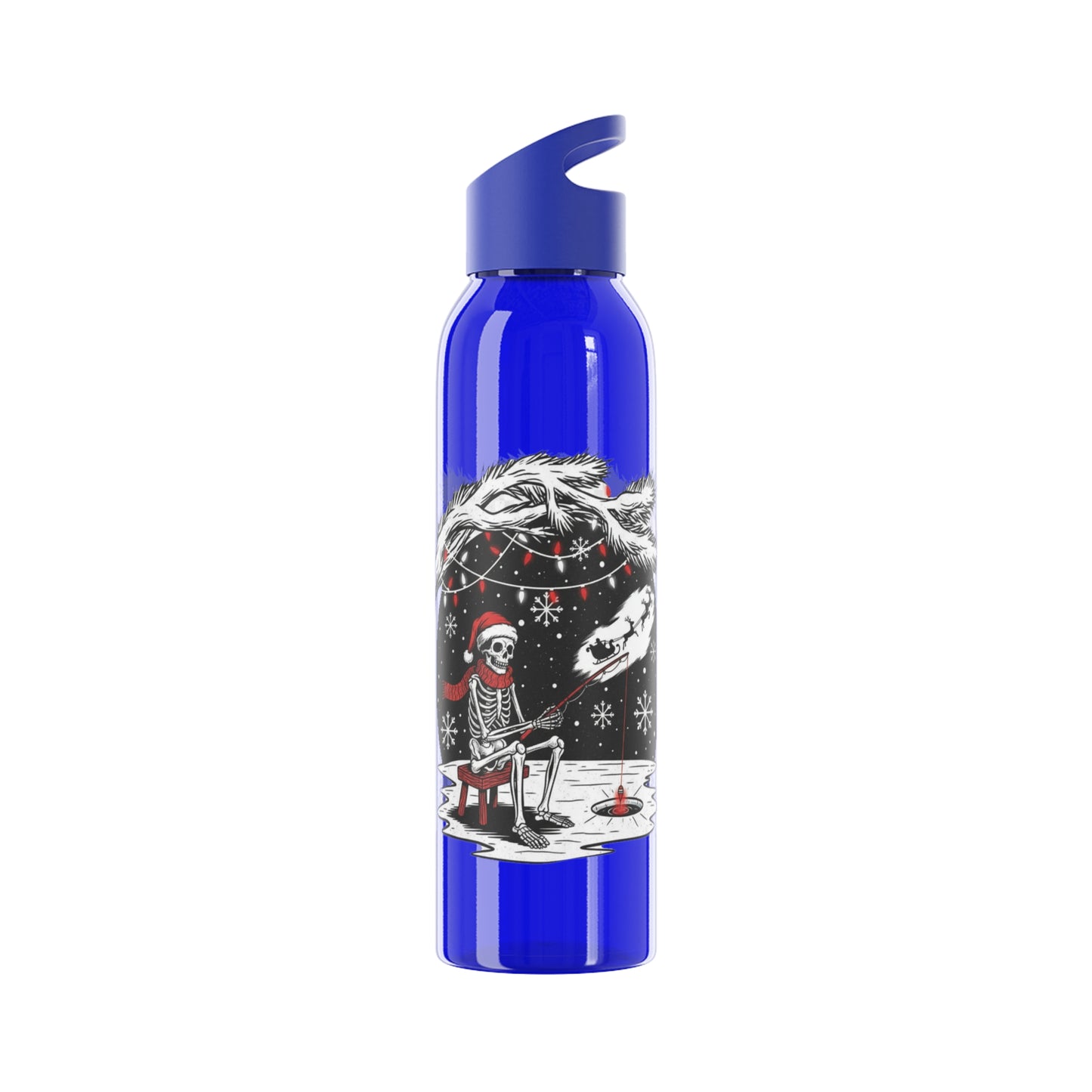 Merry Fishing Christmas Water Bottle – Skeleton Fishing Bottle