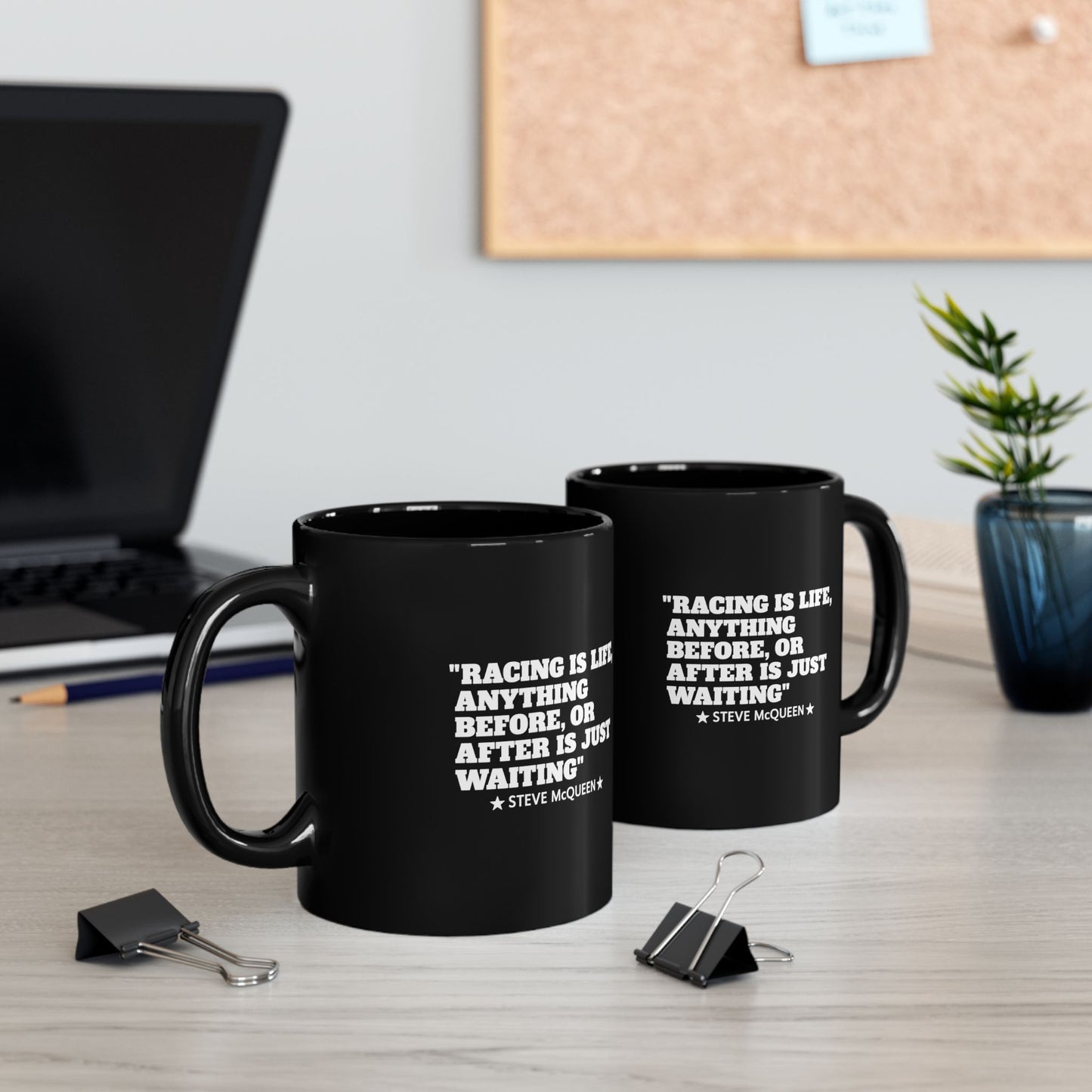 Mojo Moto MX Legends Steve McQueen Quote Black Mug
