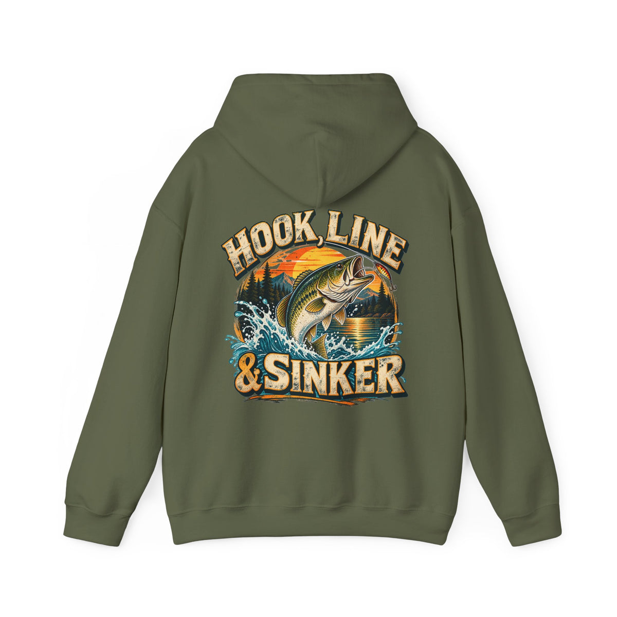 Hook, Line & Sinker Back Print Hoodie – Vintage Fishing Hoodie