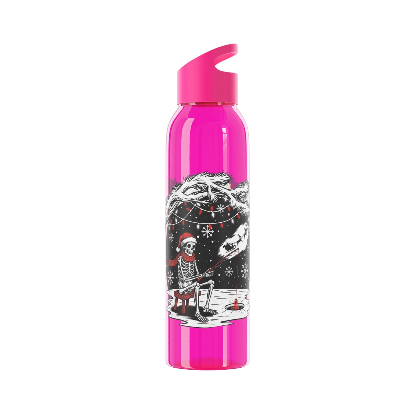 Merry Fishing Christmas Water Bottle – Skeleton Fishing Bottle