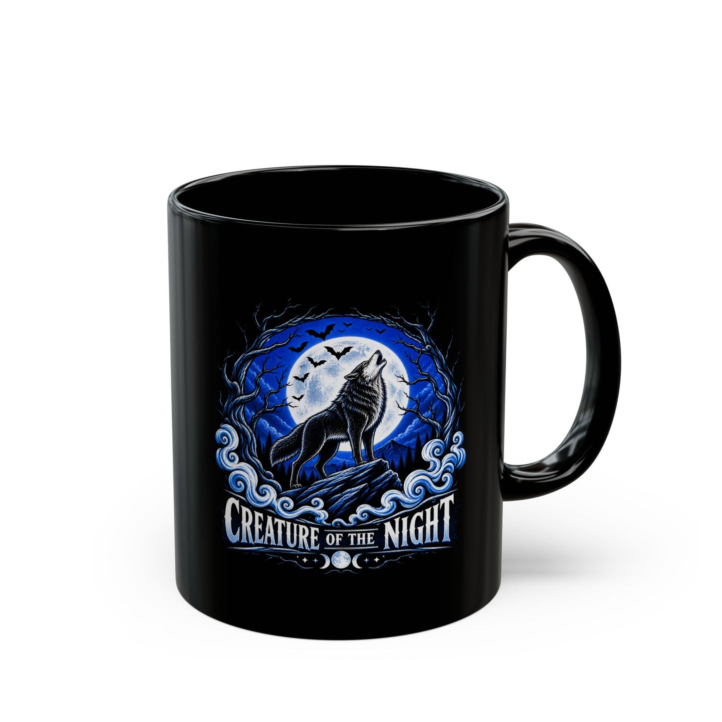 Creature of the Night Werewolf Black Mug – Gothic Full Moon Mug