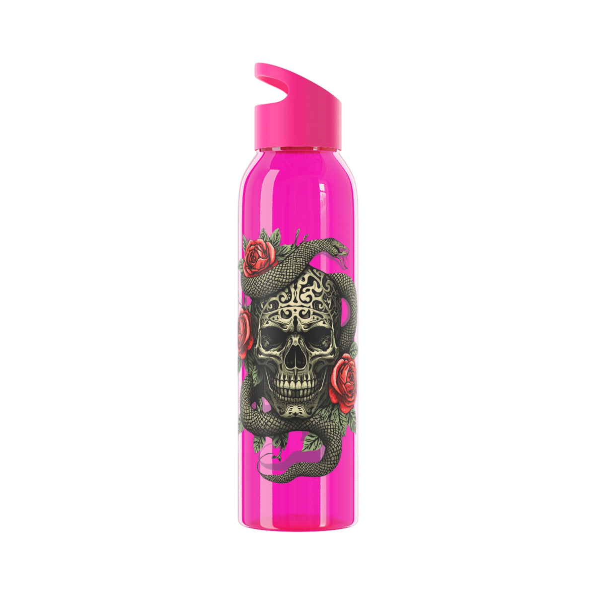 Skull Snake & Roses Water Bottle | Gothic Tattoo Inspired 21.9oz Drinks Bottle