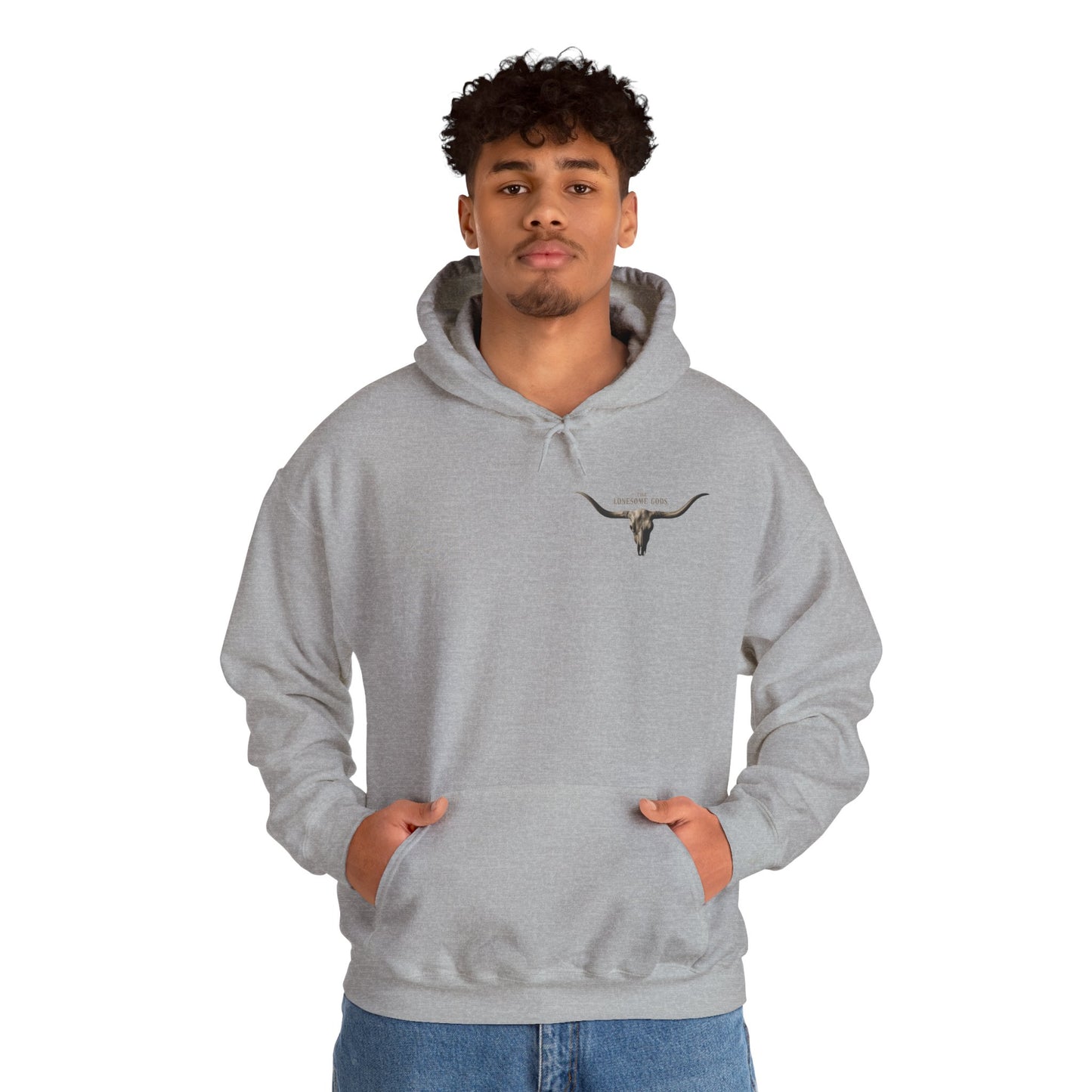 Sweat à capuche graphique Lonesome Gods - Sweat-shirt unisexe en tissu épais avec motifs des deux côtés