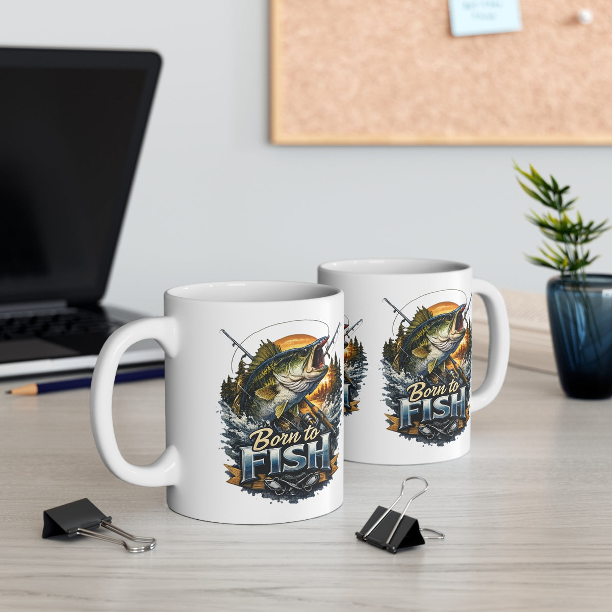 Born to Fish Mug – Angler Fishing Graphic Mug