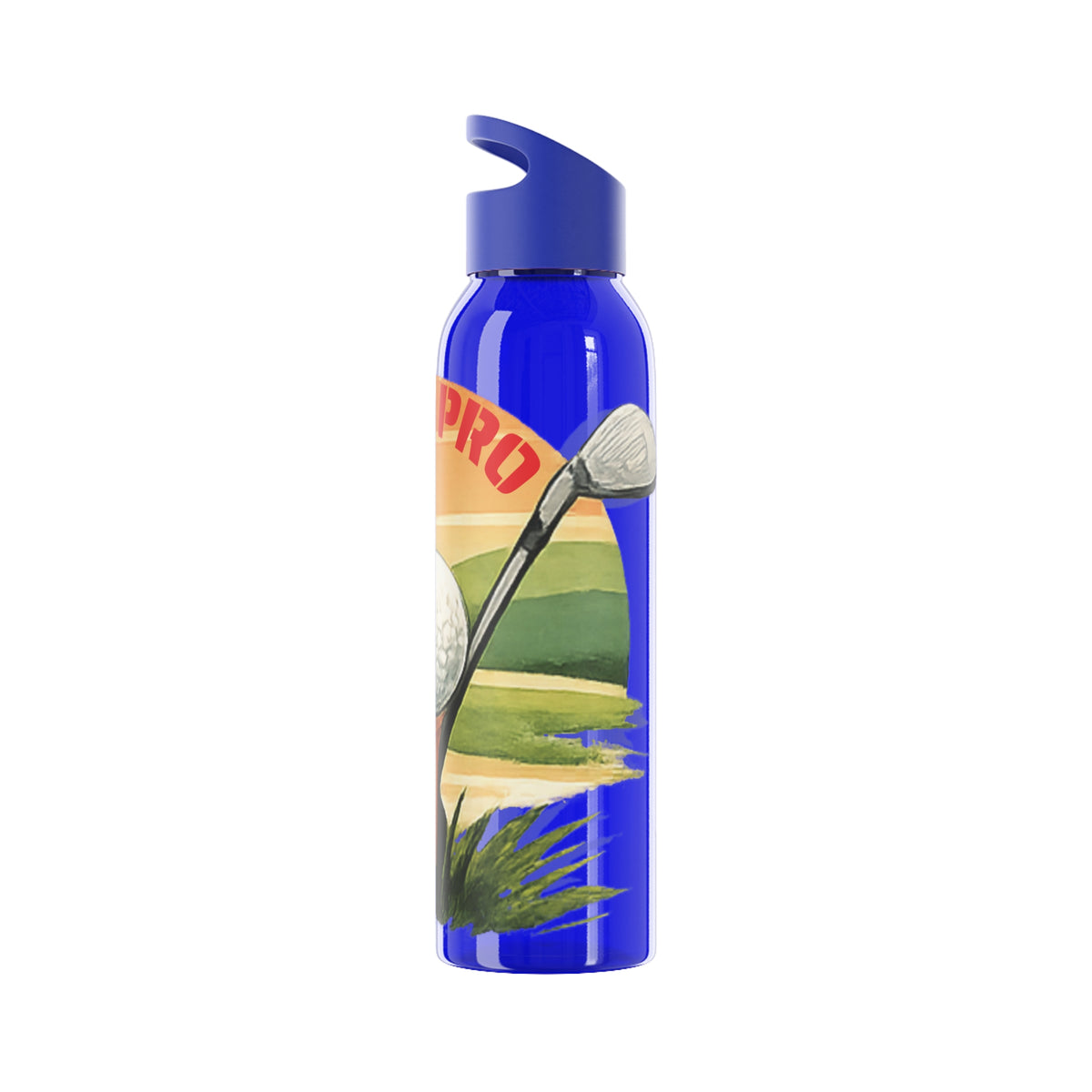 Gourde Golf Pro — Design rétro « Sunset » avec balle et tee de golf