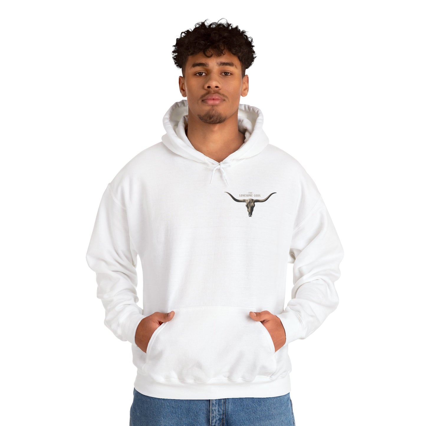Sweat à capuche graphique Lonesome Gods - Sweat-shirt unisexe en tissu épais avec motifs des deux côtés