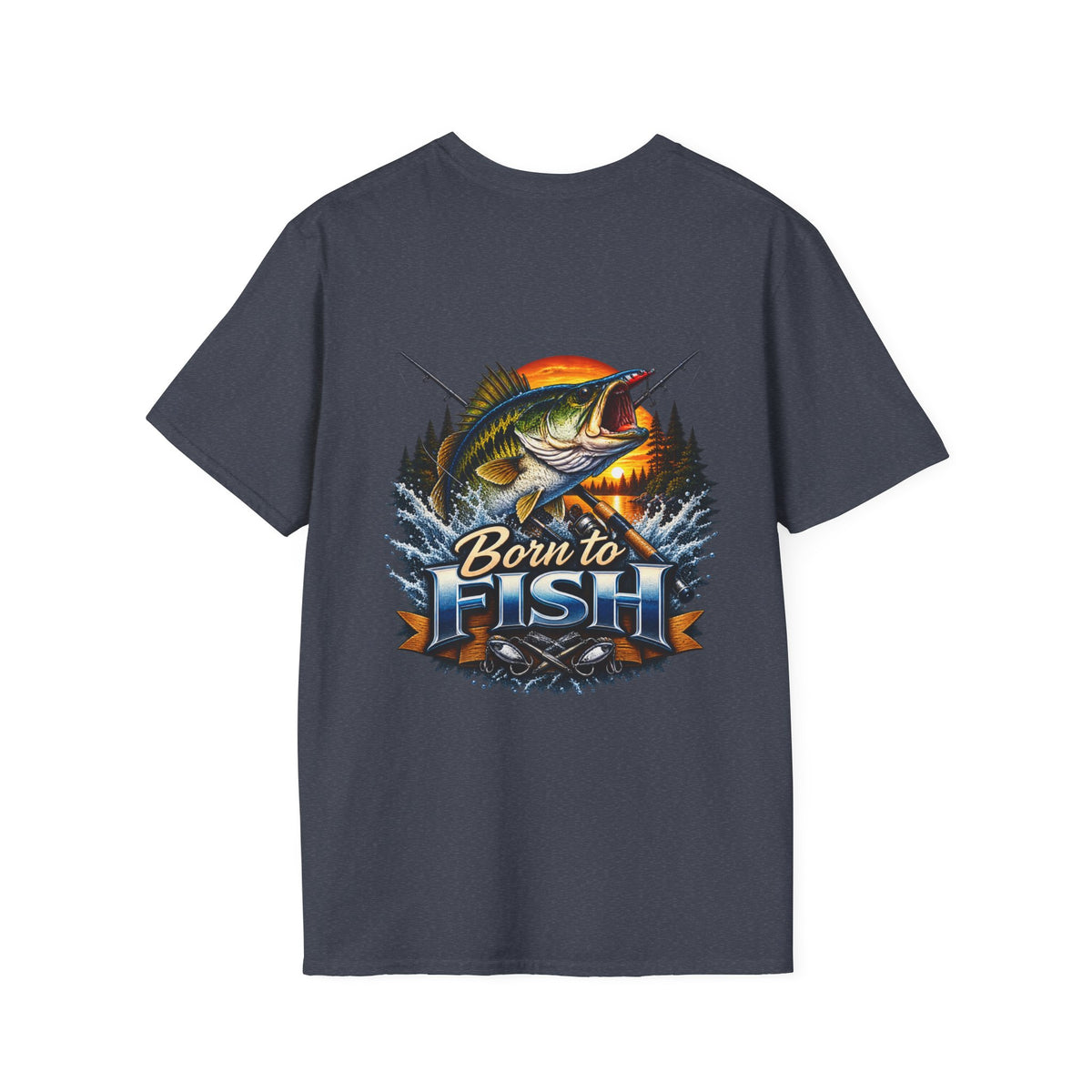 Born to Fish Back Print T-Shirt – Angler Fishing Graphic Tee