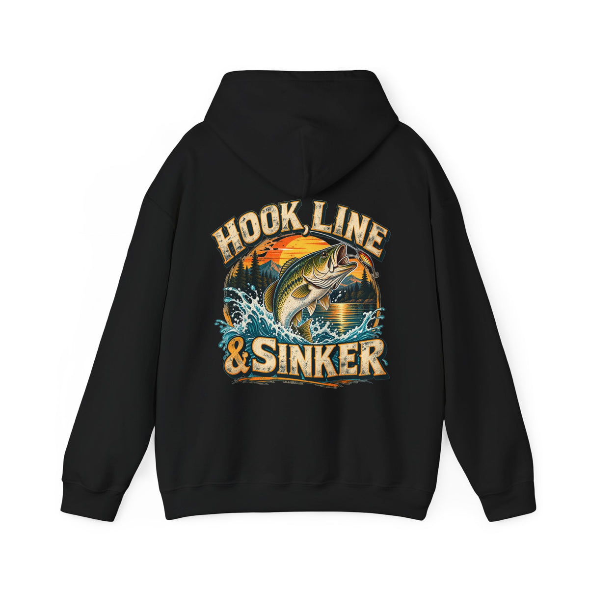 Hook, Line & Sinker Back Print Hoodie – Vintage Fishing Hoodie