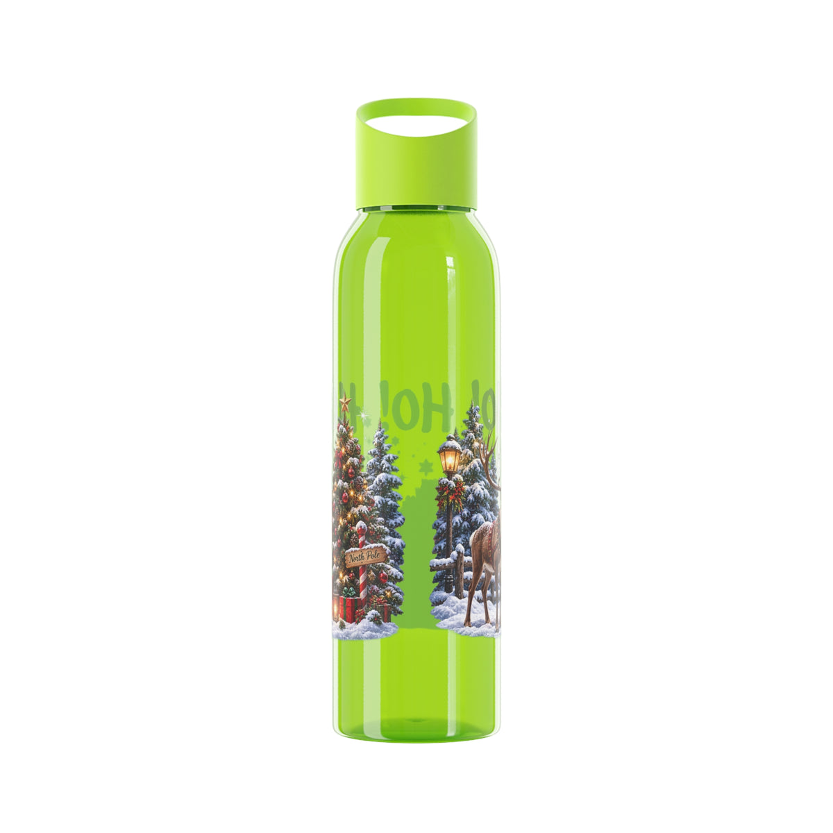 Ho Ho Ho Santa Christmas Water Bottle – Festive Sleigh Design