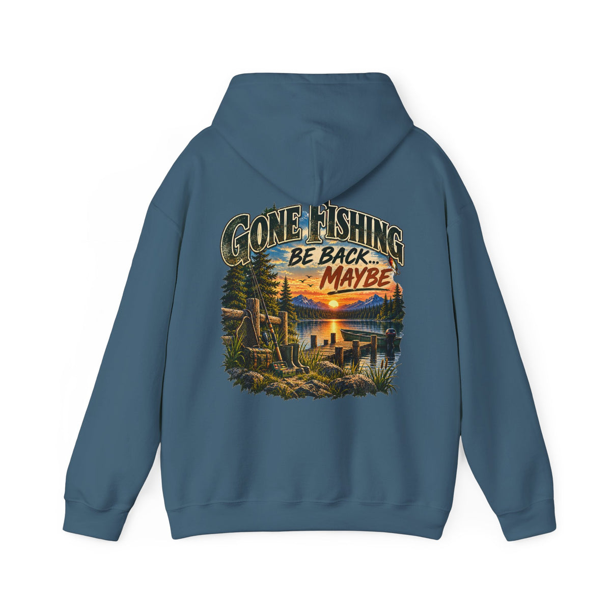 Gone Fishing, Be Back… Maybe Back Print Hoodie – Vintage Fishing Hoodie