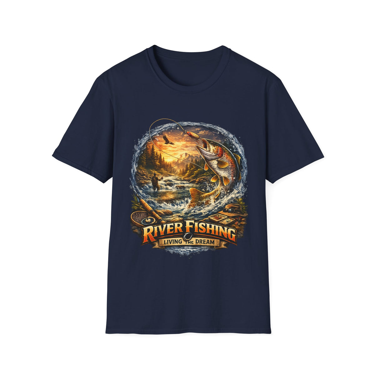 River Fishing Living the Dream T-Shirt – Angler Fishing Tee