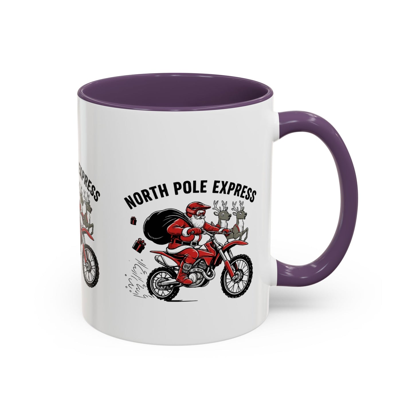 North Pole Express Motocross Santa Christmas Accent Mug