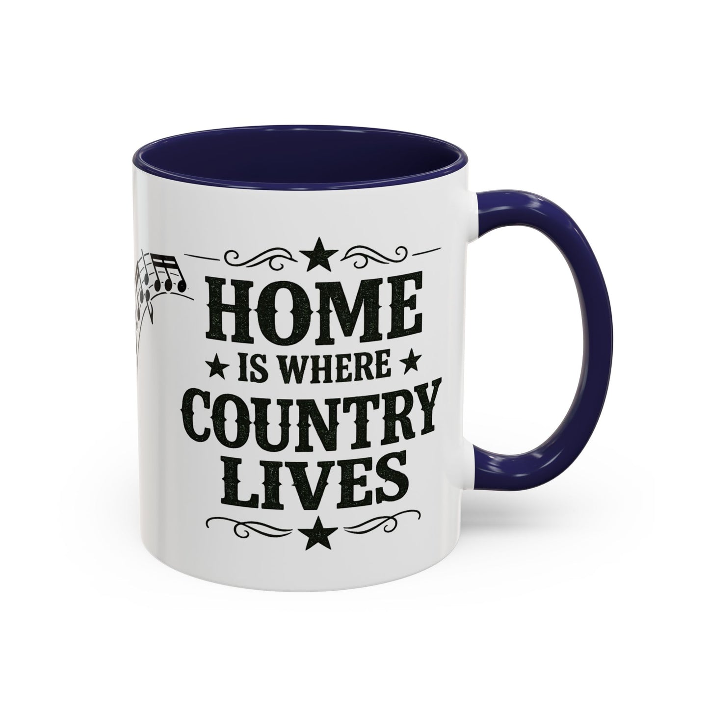 Home Is Where Country Lives Accent Mug – Country Music Mug