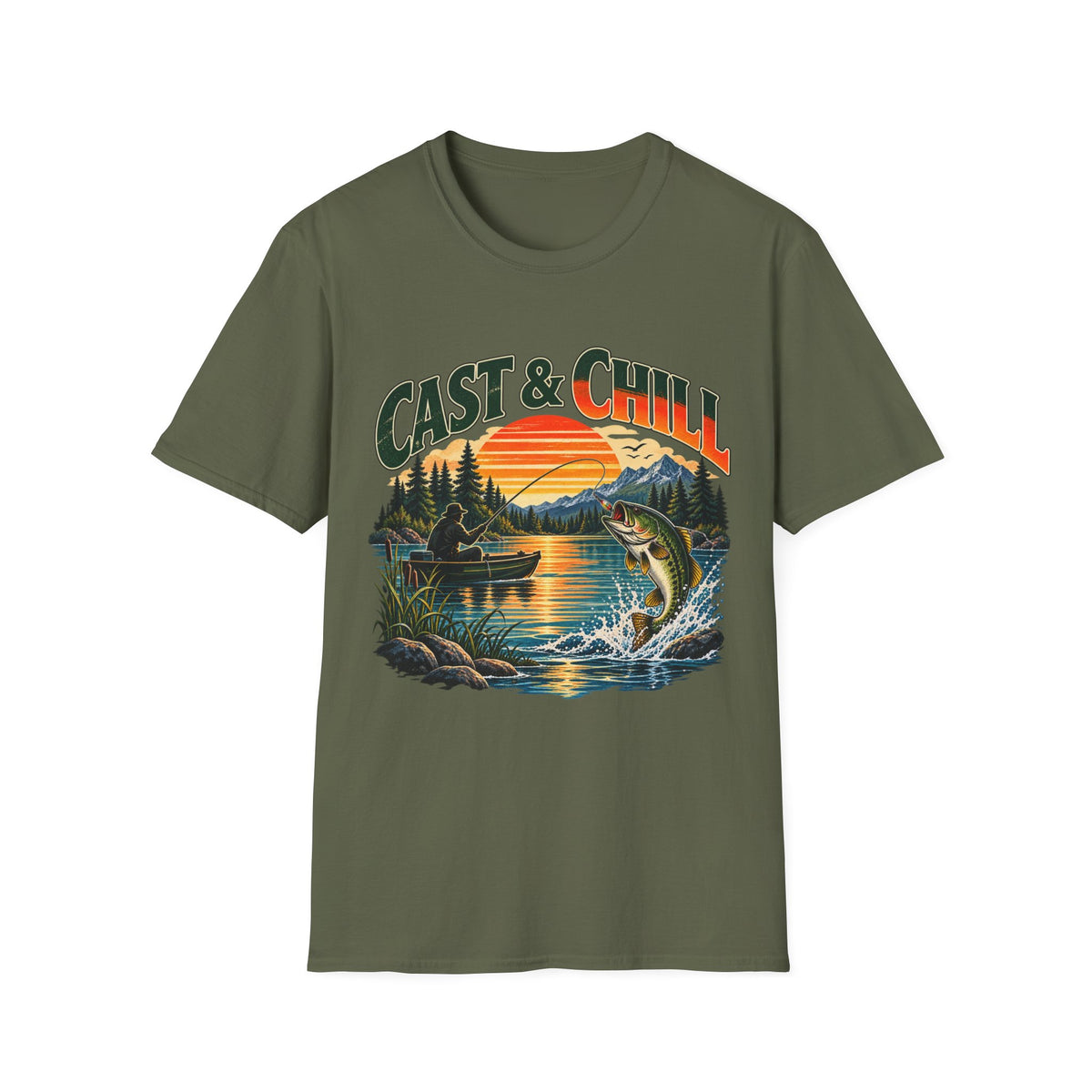 Cast & Chill Fishing T-Shirt – Vintage Angler Graphic Tee