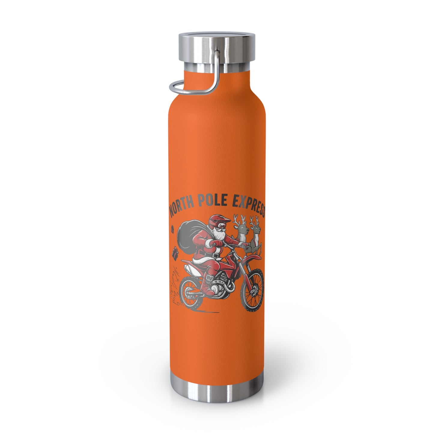 North Pole Express Motocross Christmas Insulated Flask