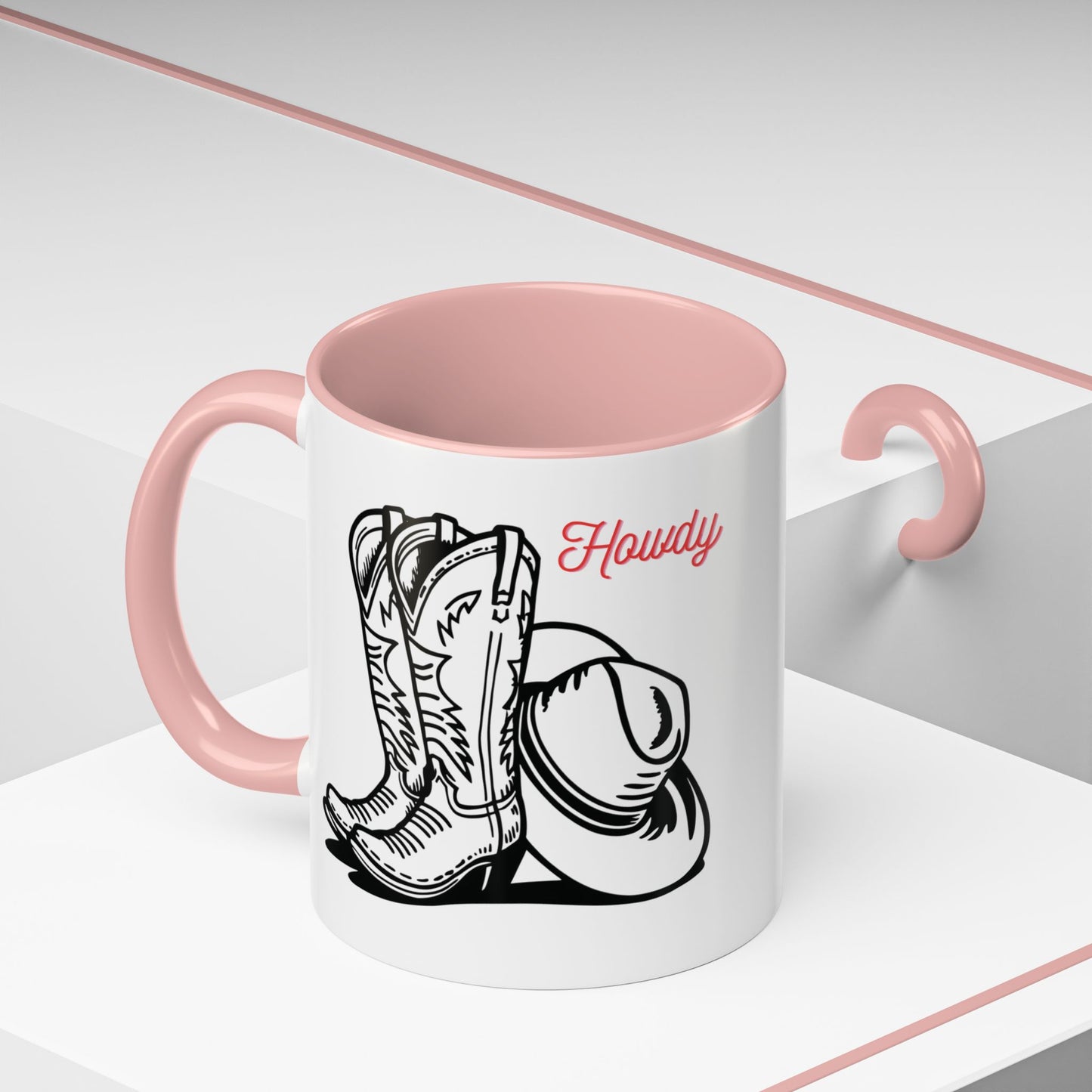 Cowboy Hat & Boots Coffee Mug, Rustic Cowboy Mug, Western Style Drinkware, Gift for Cowgirl, Gift for Ranchers