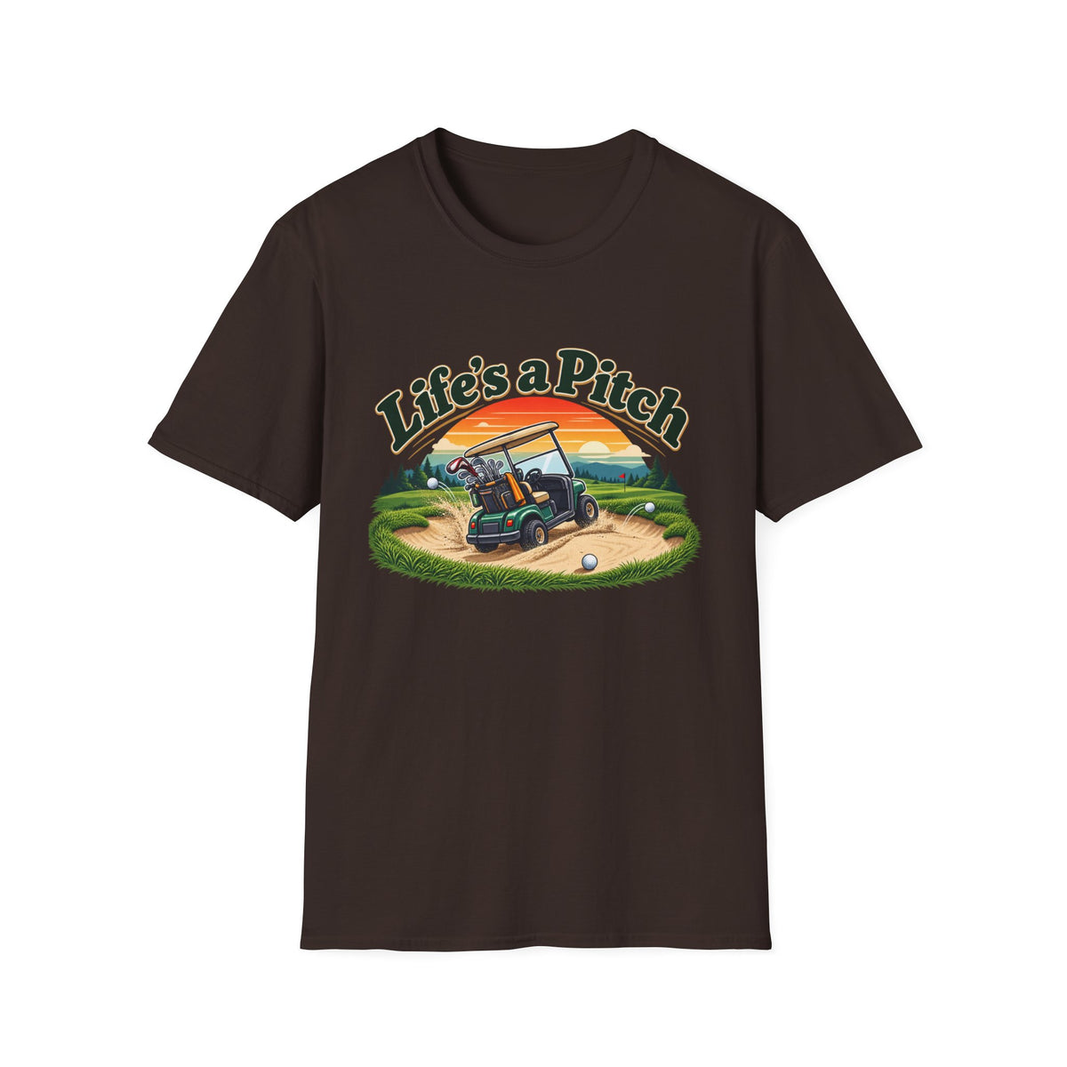 Life’s a Pitch Golf T-Shirt – Funny Golf Cart Tee