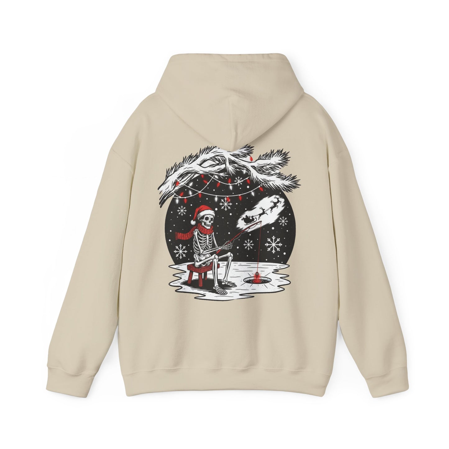 Merry Fishing Christmas Hoodie – Skeleton Fisherman Festive Hoodie