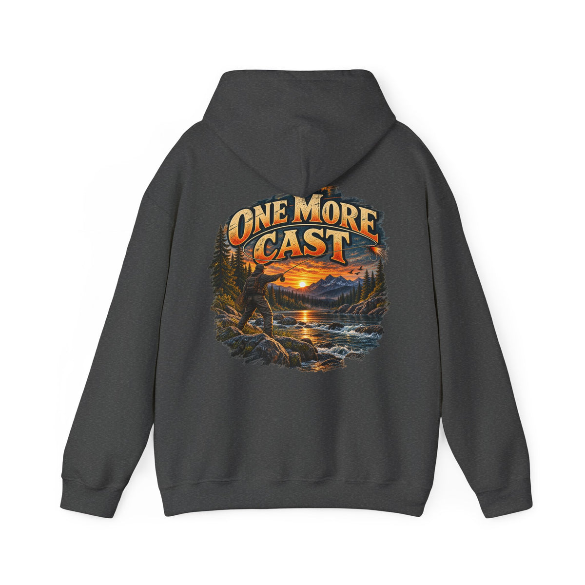 One More Cast Back Print Hoodie – Vintage Fishing Hoodie