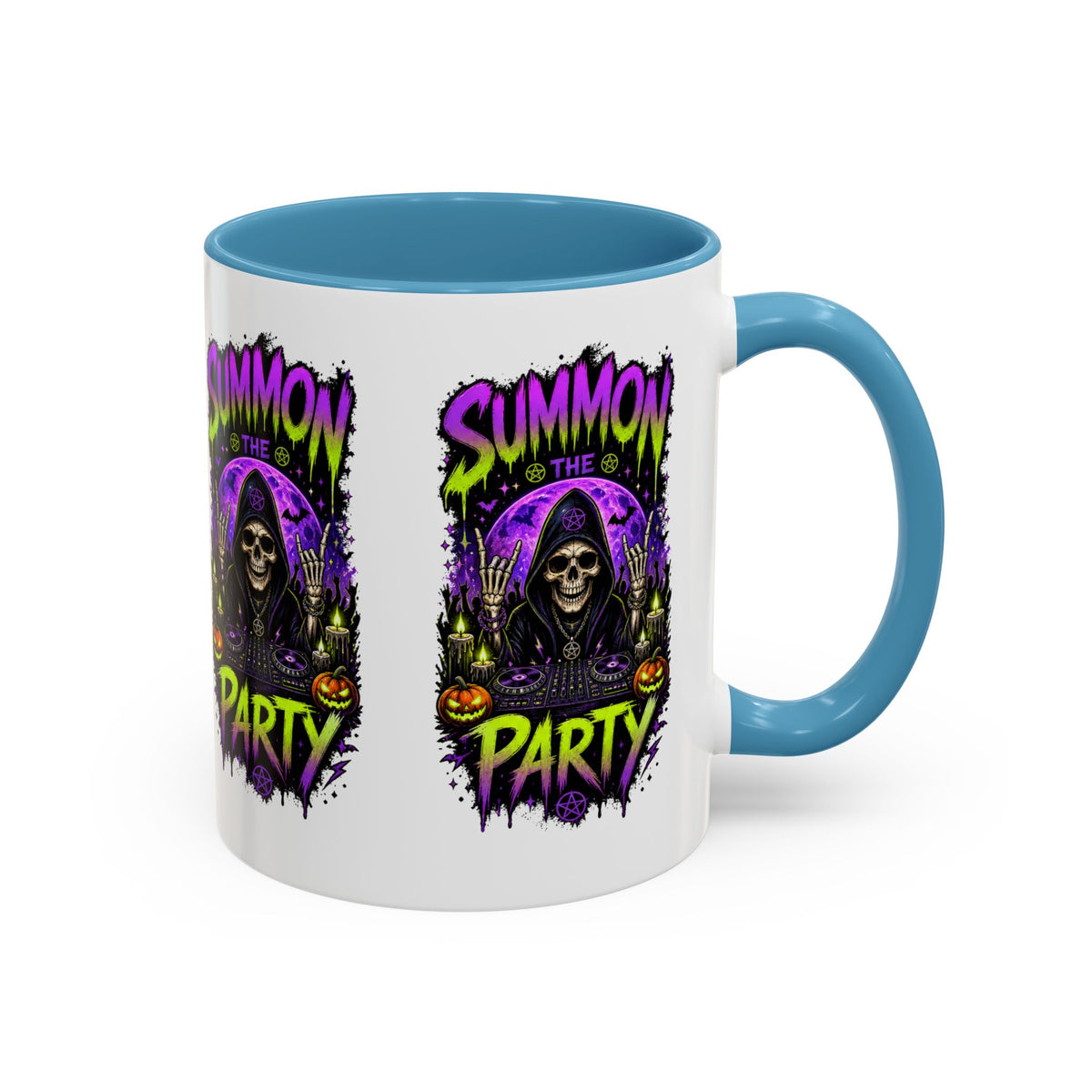 Summon the Party Halloween Accent Mug – Skeleton DJ Mug