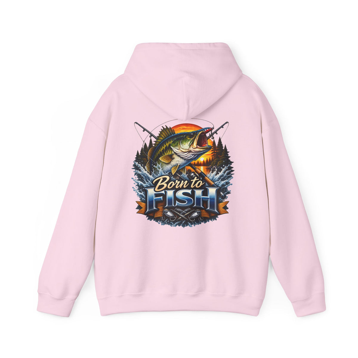 Born to Fish Back Print Hoodie – Fishing Graphic Hoodie