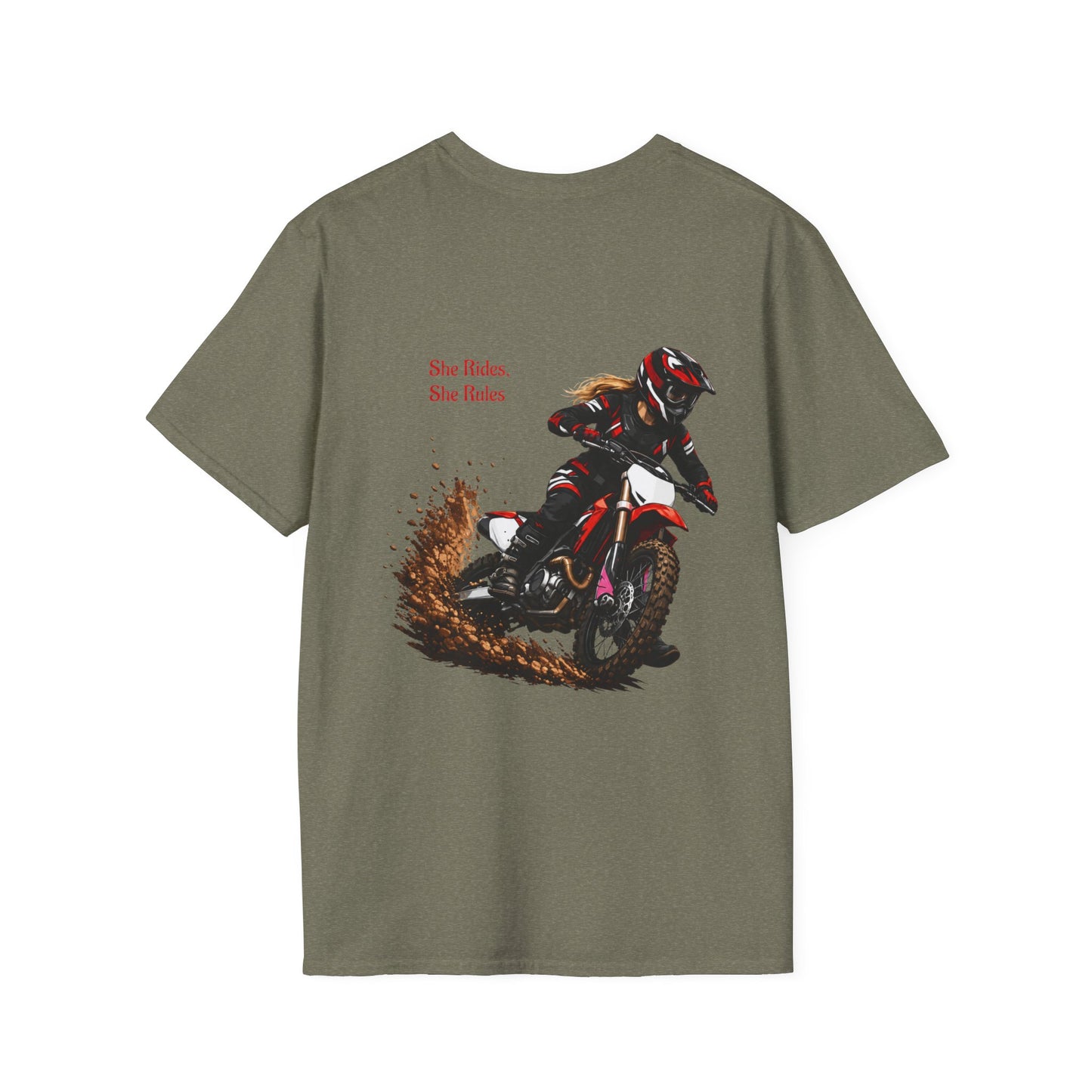 She Rides, She Rules Dirt Bike T-Shirt