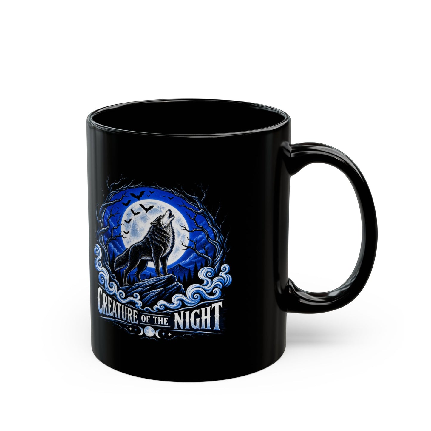 Creature of the Night Werewolf Black Mug – Gothic Full Moon Mug