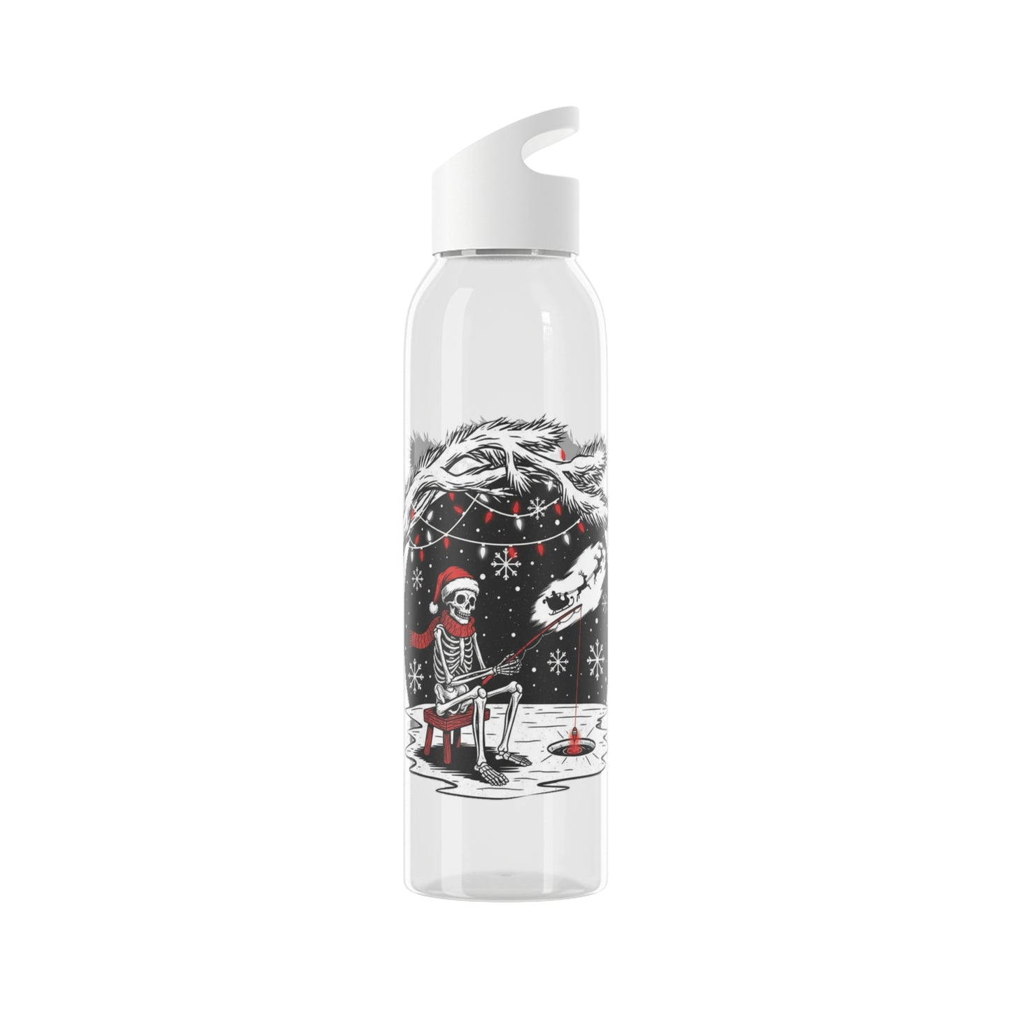 Merry Fishing Christmas Water Bottle – Skeleton Fishing Bottle