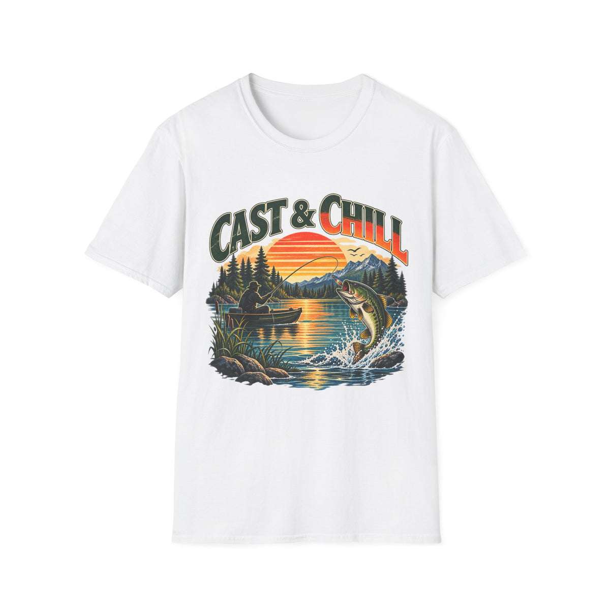 Cast & Chill Fishing T-Shirt – Vintage Angler Graphic Tee