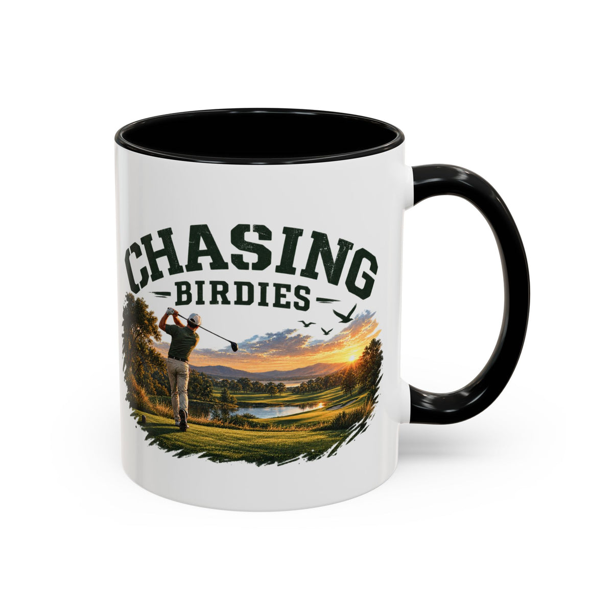 Chasing Birdies Golf Accent Mug – Golfer Coffee Mug