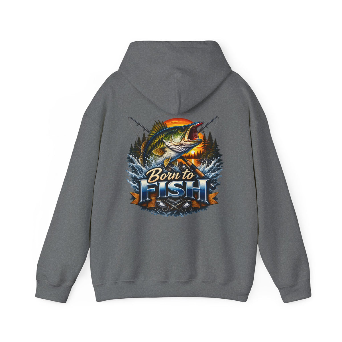 Born to Fish Back Print Hoodie – Fishing Graphic Hoodie